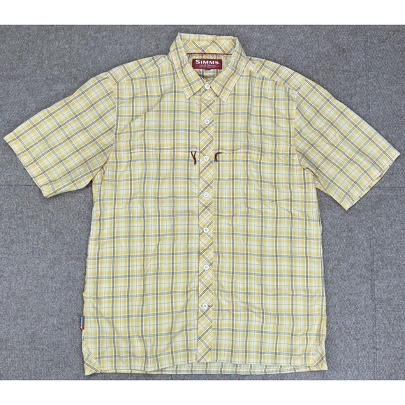 Simms Fishing Products Men's Button Up Short Sleeve Shirt Size Large‎ - Picture 1 of 10